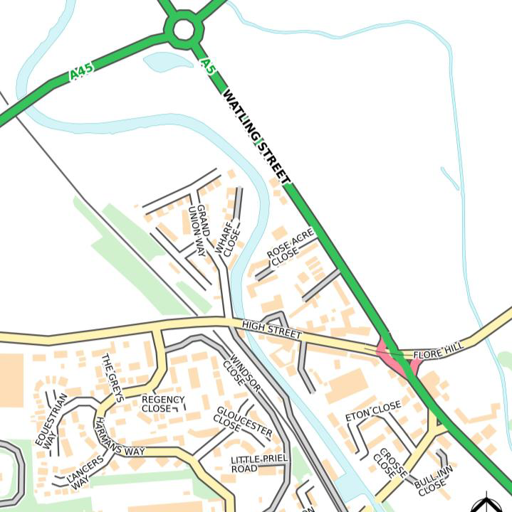 high street weedon map